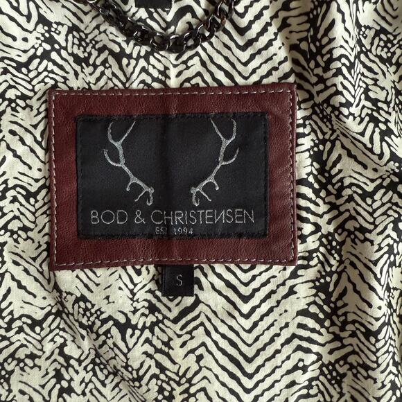 Bod & Christensen S Burgundy Butter Soft Leather Moto Style Jacket AMAZING - Picture 12 of 12